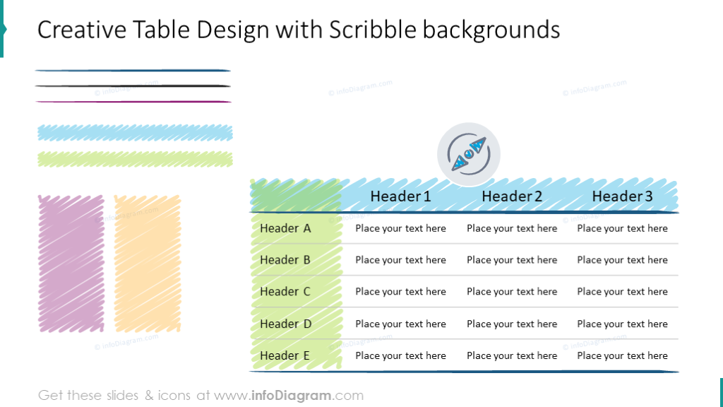 Table design with scribble background