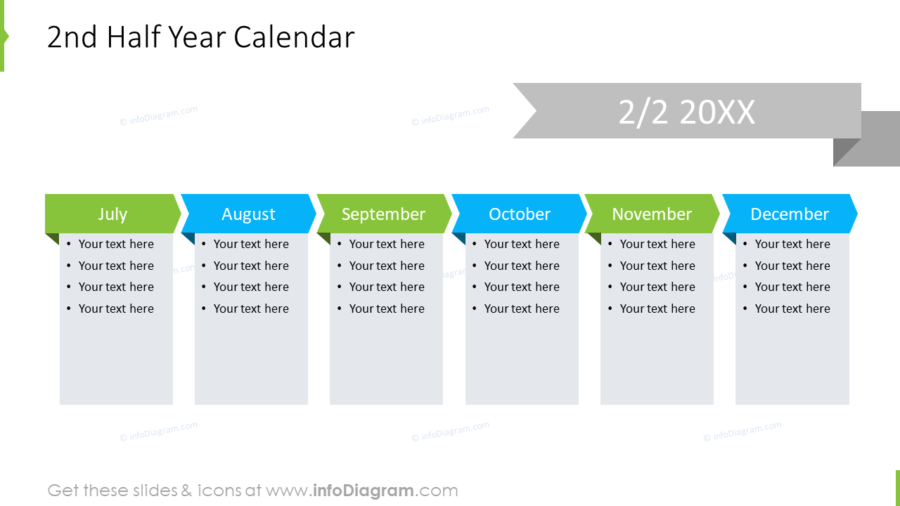 2nd Half Year Calendar infographics for review meeting