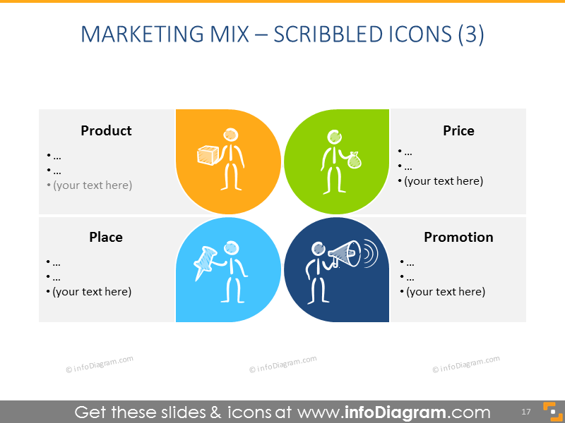 Scribbled colored icons of people