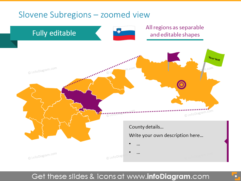 Slovenia Map With Subregions Slide