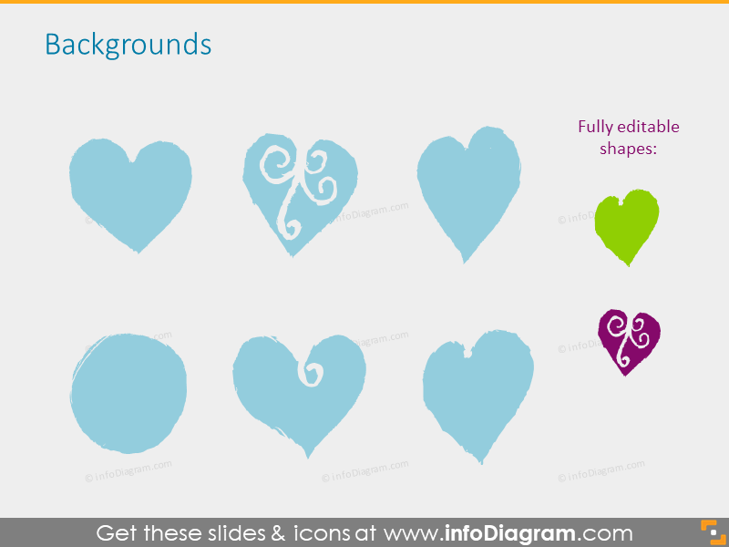 Íconos Estacionales - Feliz San Valentín (clipart PPT)