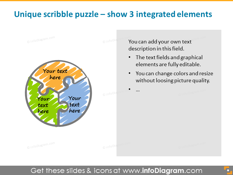 Einzigartiges Kritzel-Puzzle - 3 integrierte Elemente