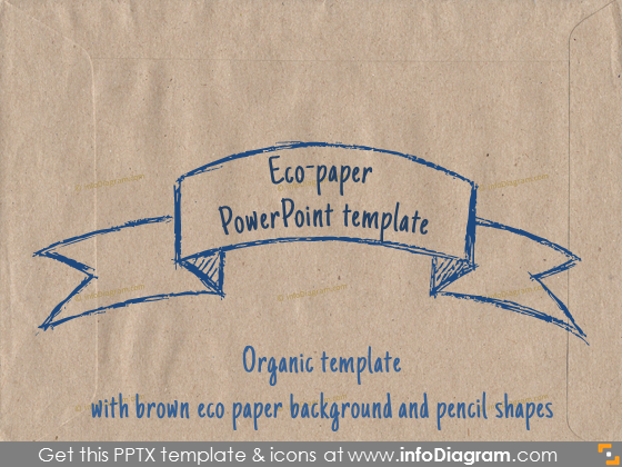 Modèle PowerPoint en papier écologique Crayon en papier brun organique