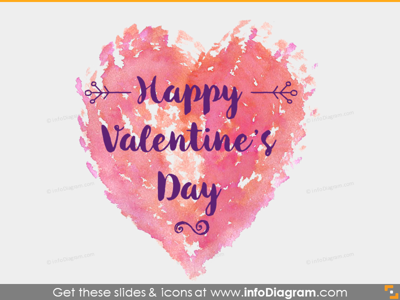 Icônes de cœur de Valentine écrit à la main Pencil PPTx