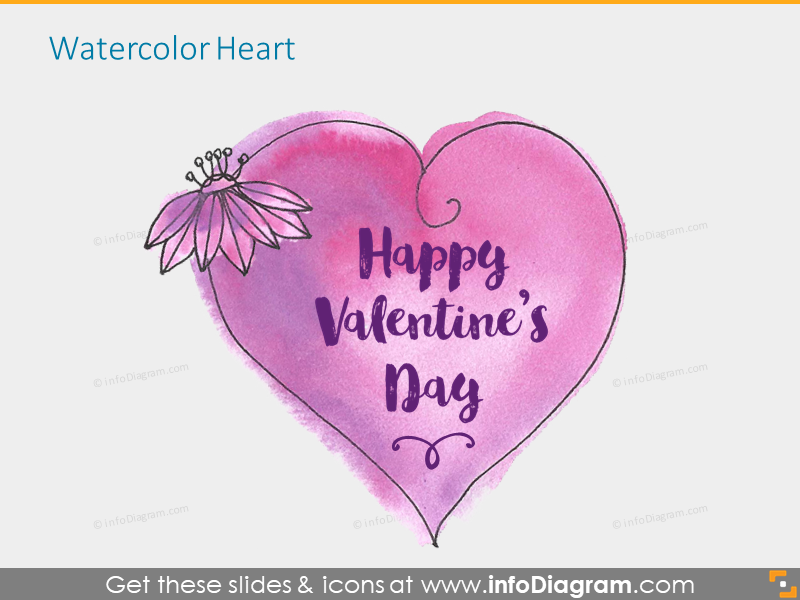 Gezeichnete Herzform Valentinstag-Icons pptx Clipart