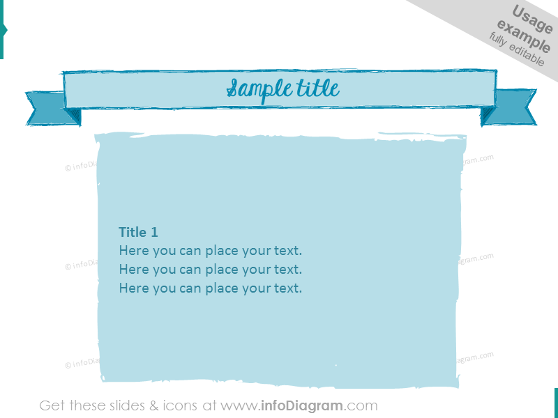 Bleistift Kritzelei Retro Folienvorlage PowerPoint blaue Skizze