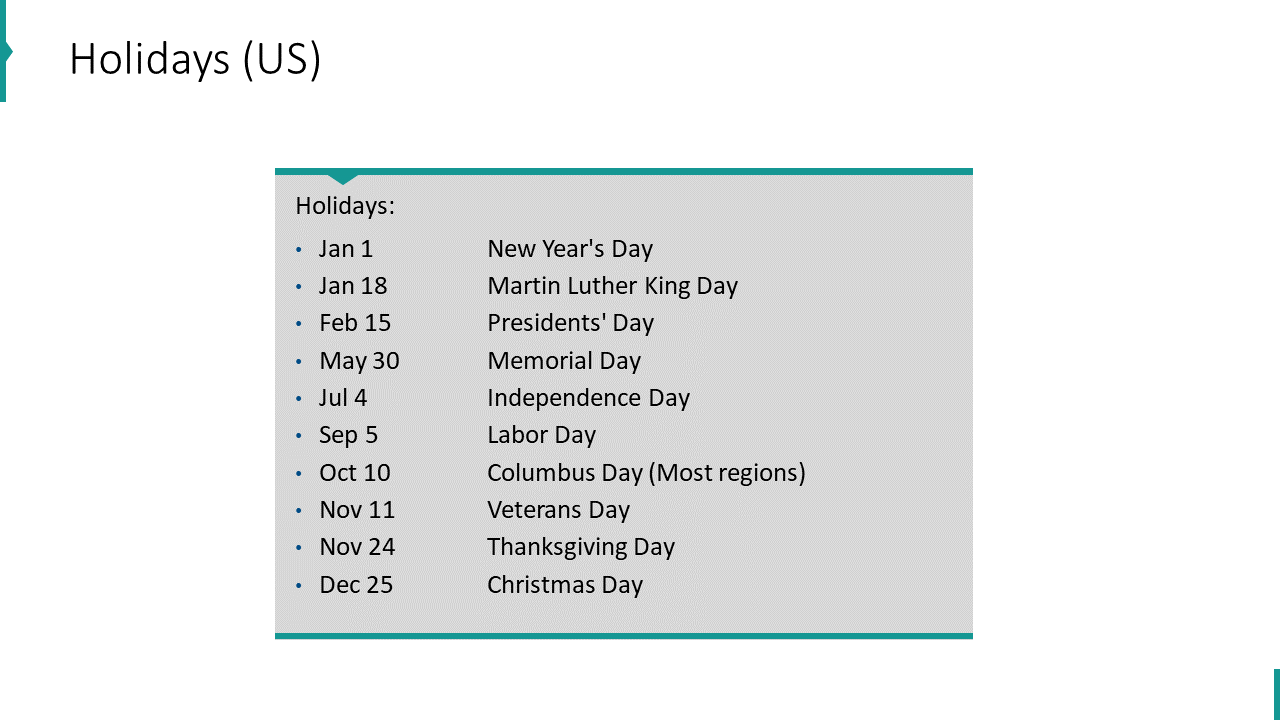 Holidays (US)