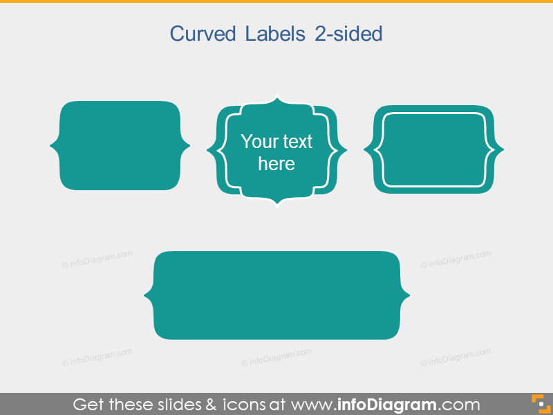 Curved Slide Label Flat PowerPoint Title Field