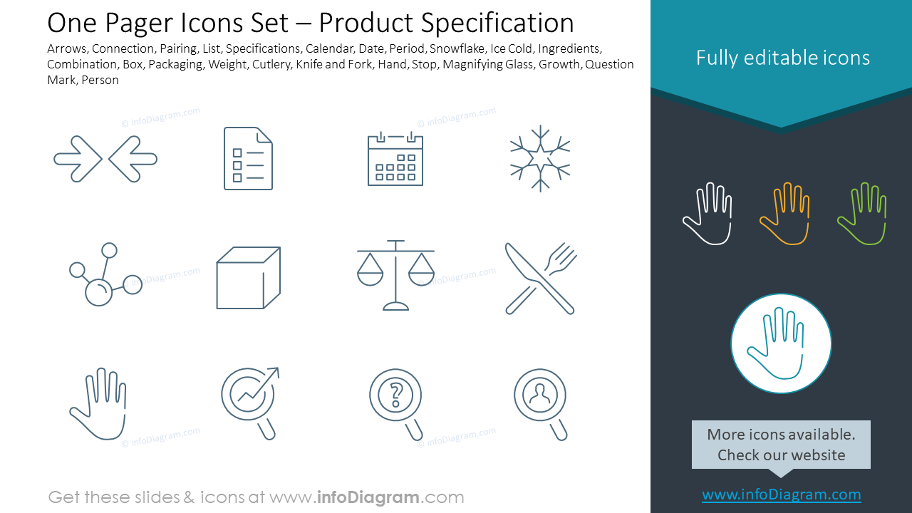 One Pager Icons Set – Product Specification