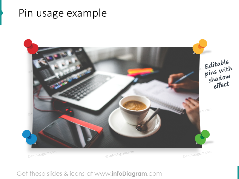 Image PPT avec un fond transparent de pin coloré