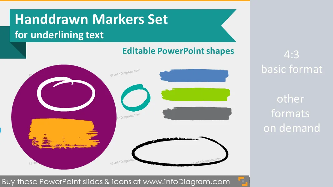 Handwritten Markers for Highlighting (PPT icons) preview 1