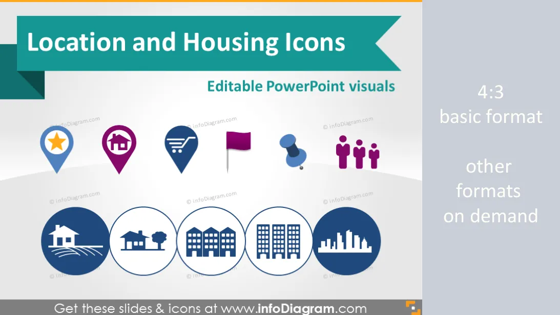 Symboles de localisation et logistique de maison (clipart PPT) preview 1
