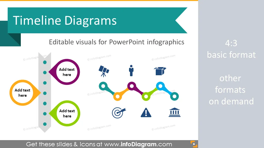 Timeline Diagram Infographics (flat PPT template) preview 1
