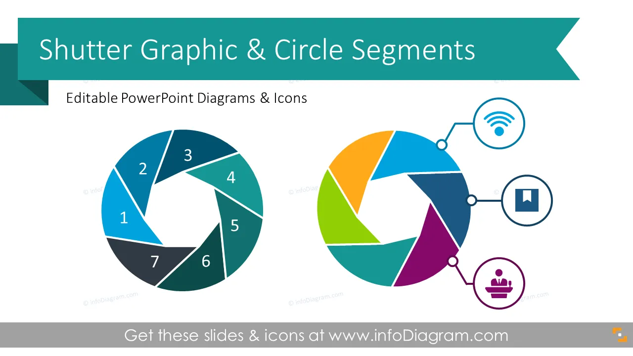 Shutter Graphic & Circle Segment Diagrams (PPT Template) preview 1