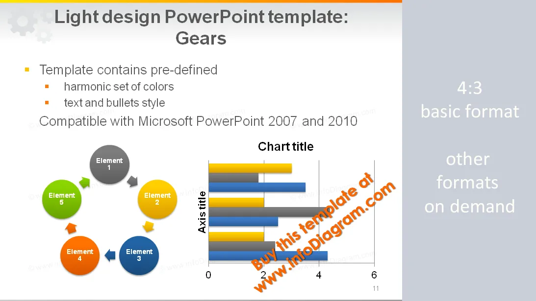 Light PowerPoint Template: Gears preview 1