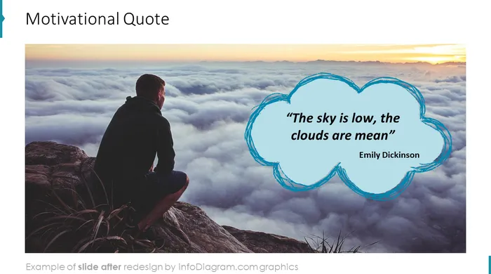 motivational quote slide after redesign in powerpoint by infodiagram