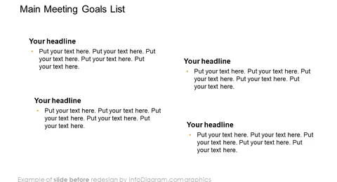 Meeting Review Goals List slide before redesign