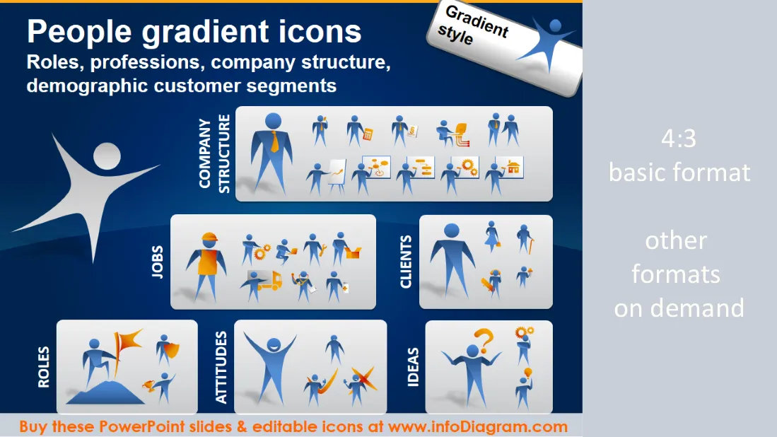 Menschenjobs, Unternehmensrollen, Kundensegmente (PPT-Icons Clipart) preview 1