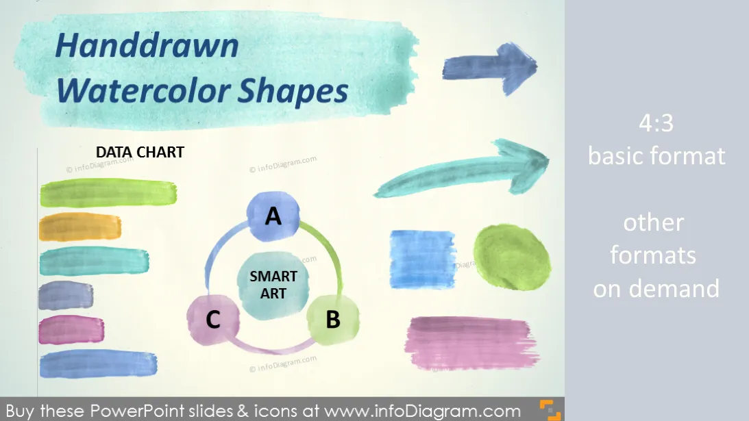 Watercolor Shapes Aquarelle Stripe Arrow Circle (PPT pictures) preview 1