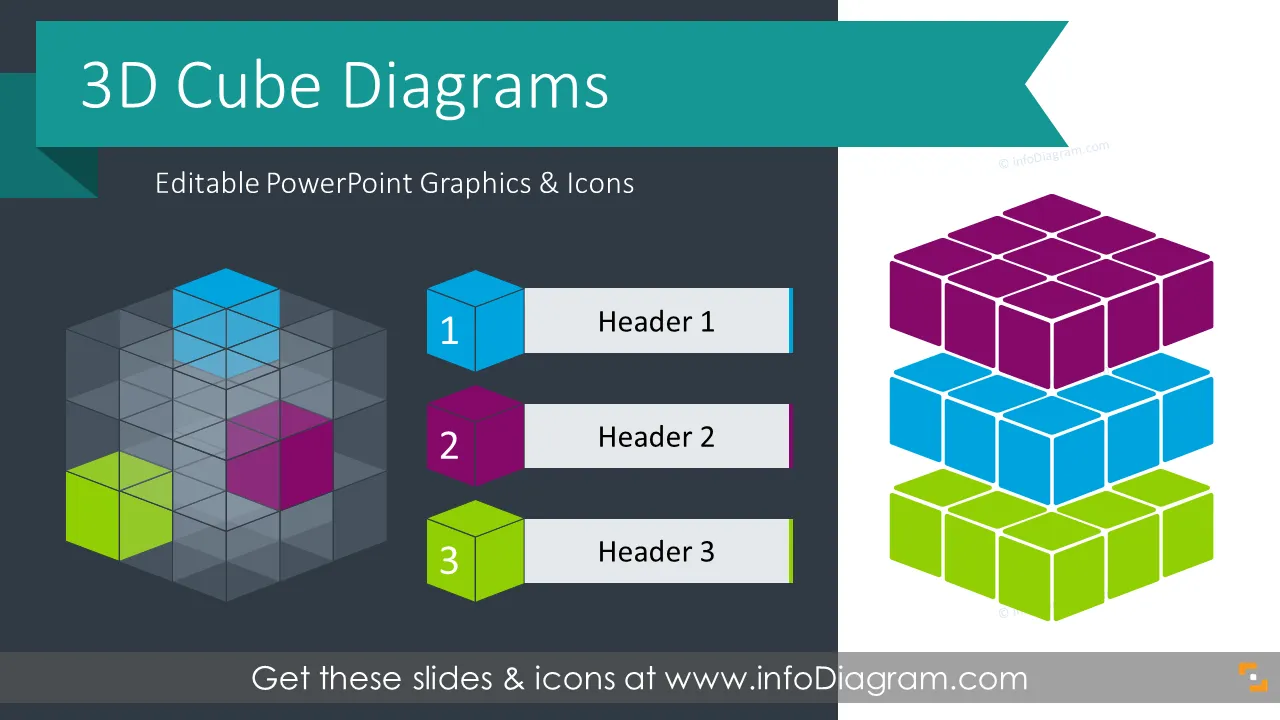 3D Cube Box Diagram (PPT Template) preview 1