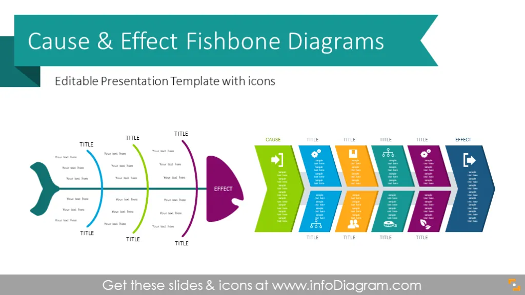 Cause & Effect Fishbone Diagrams (PPT graphics) preview 1