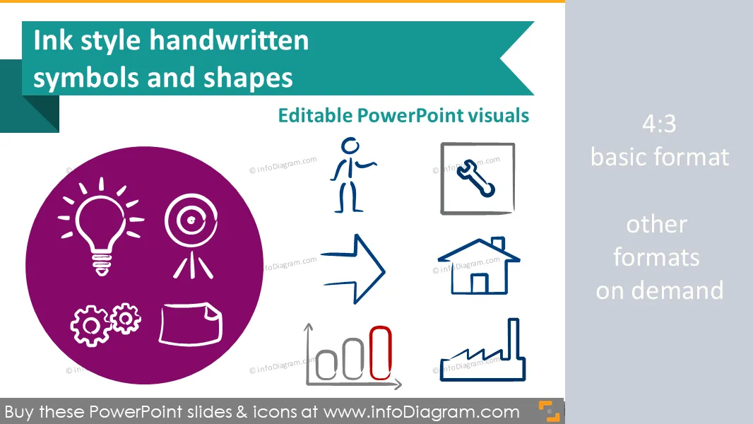 Handwritten Symbols - Ink style (PPT icons & clipart) preview 1