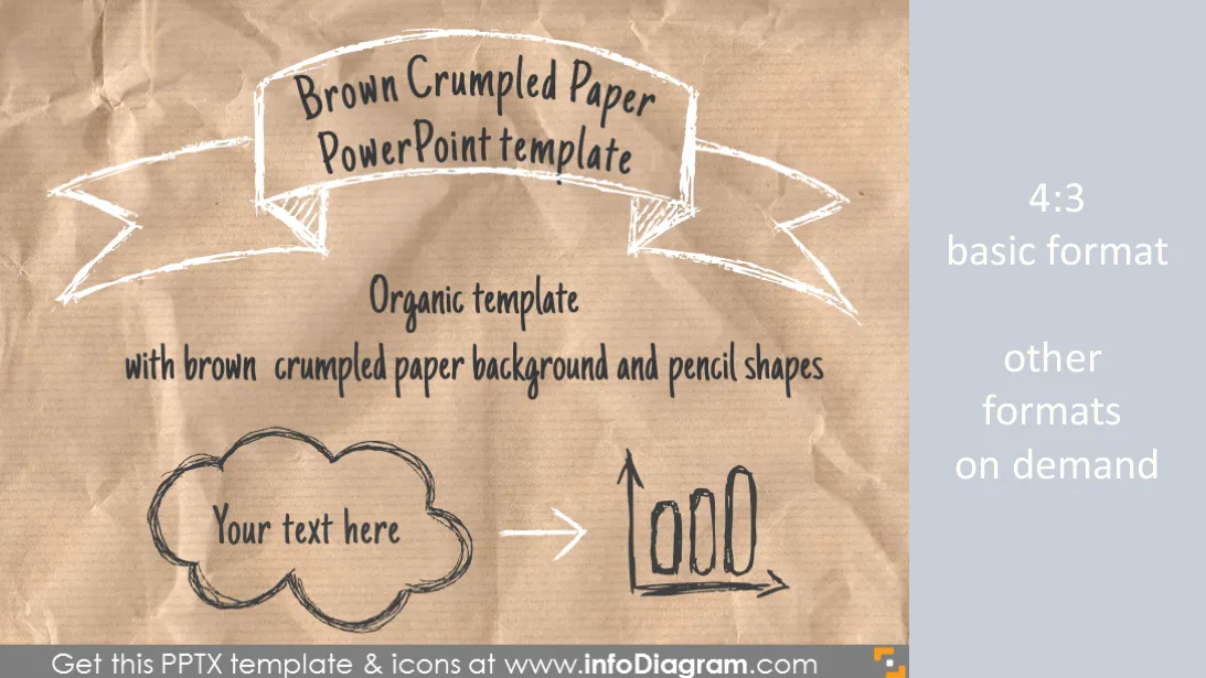 Braun zerknittertes Papier PowerPoint-Vorlage PPTX preview 1