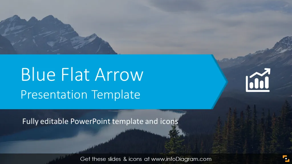 Blue Flat Arrow Presentation Template (PPTX slide deck) preview 1
