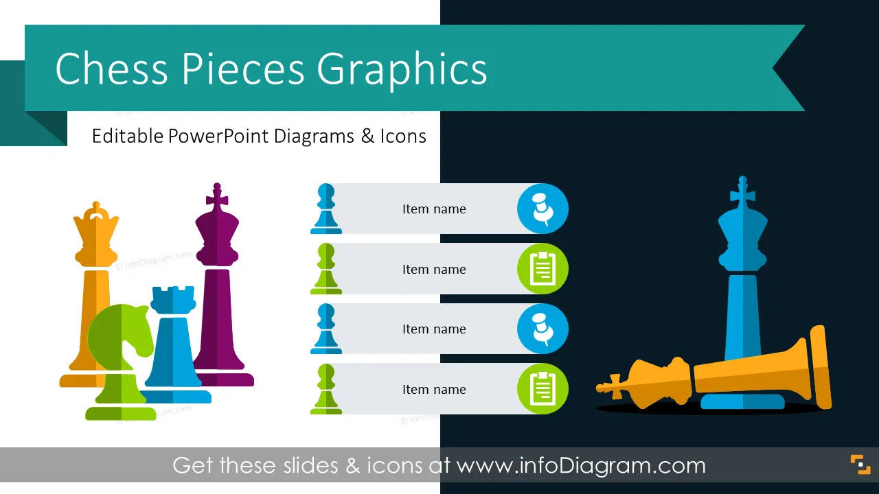 Graphiques de pièces d'échecs (modèle PPT) preview 1