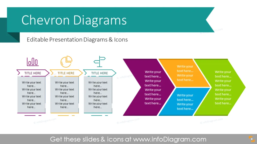 Chevron-Zeitstrahldiagramme Vorlage (PPT-Grafiken) preview 1