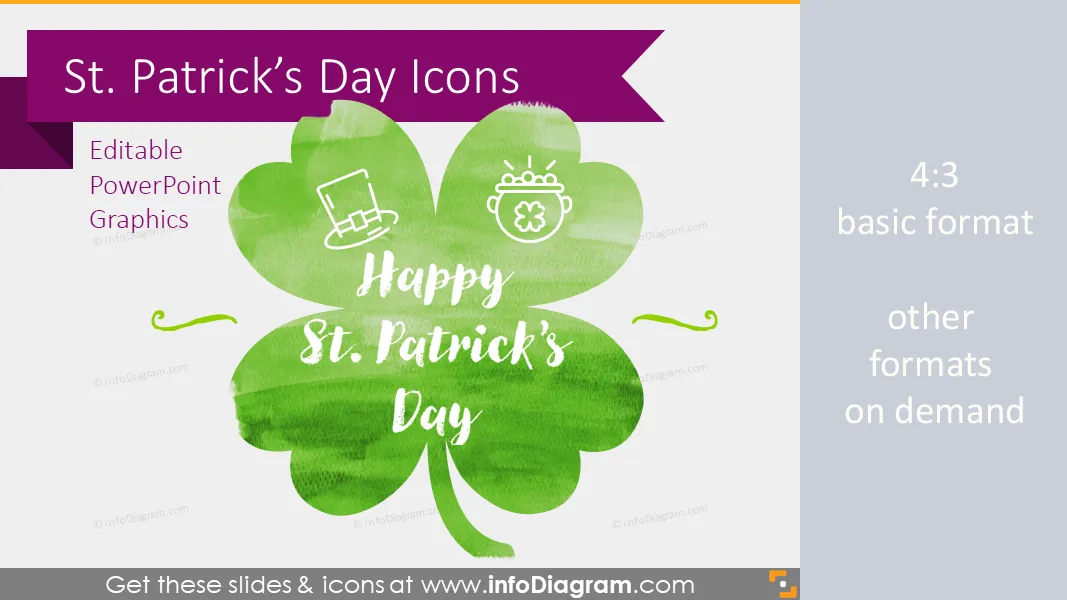 St. Patrick's kreative Aquarell (PPT-Icons) preview 1