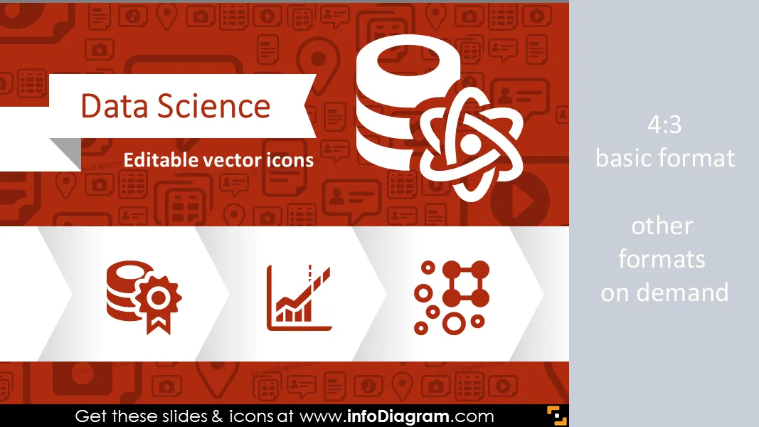 Iconos de Análisis de Big Data en Ciencia de Datos (clipart PPT plano) preview 1