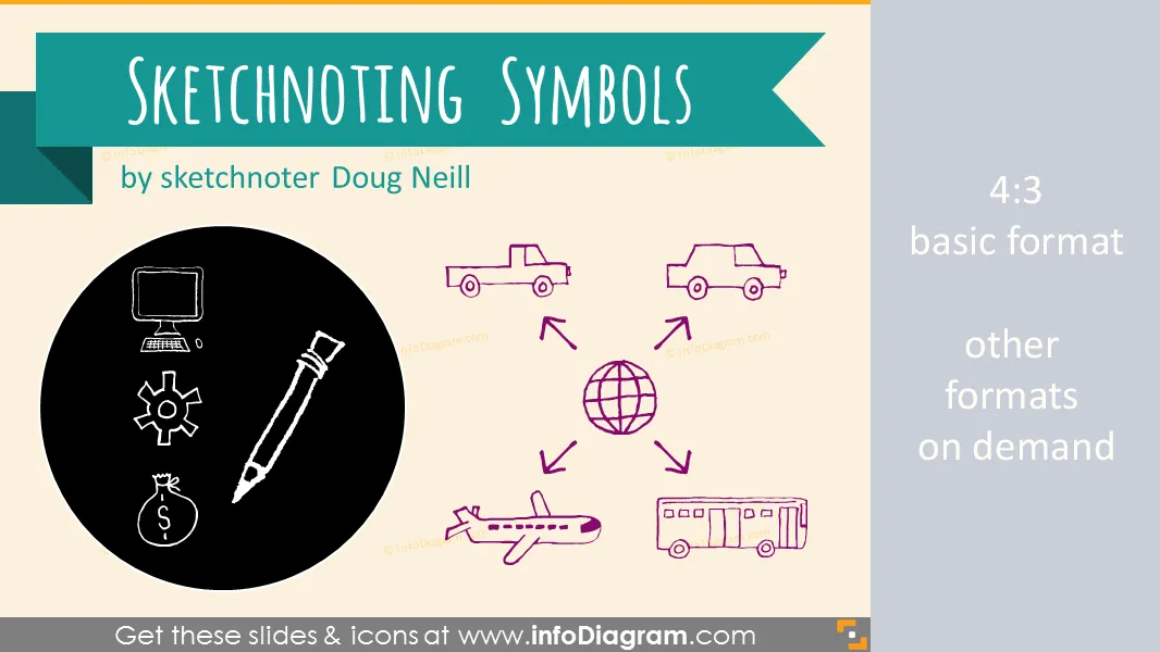 Sketchnoting Doodle Symbols (PPT icons and shapes) preview 1