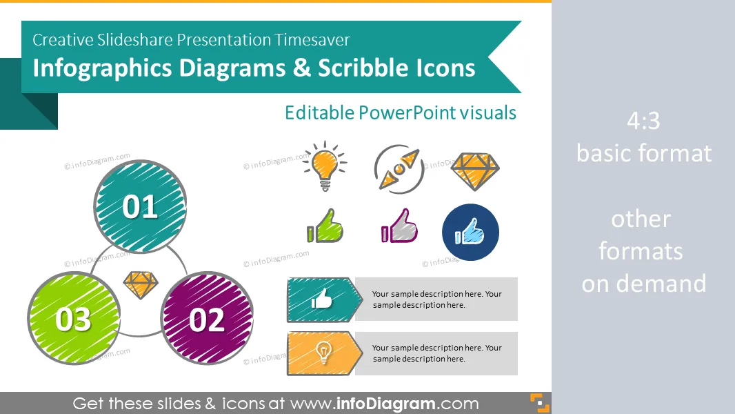 Creative Slideshare Presentation Timesaver Infographics (scribble PPT icons and diagrams) preview 1