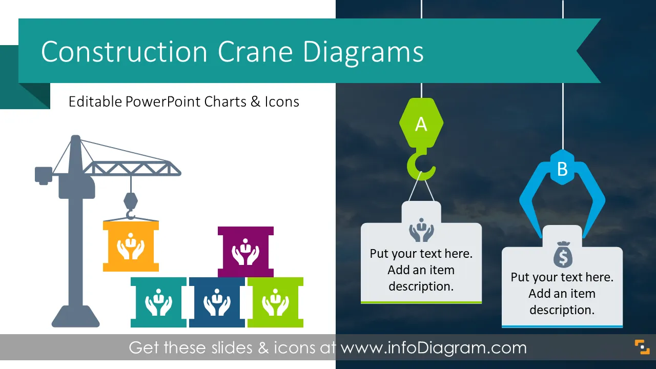 Présentation graphique de grue de construction (modèle PPT) preview 1
