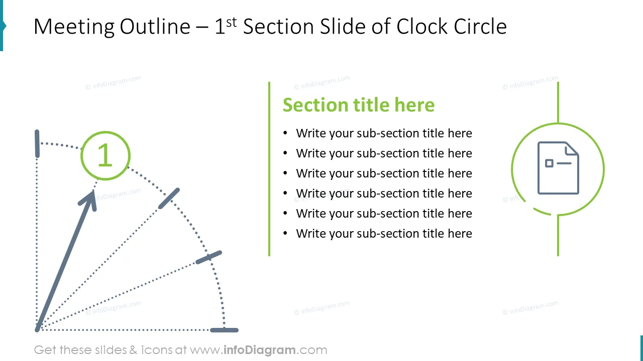 Meeting Outline Agenda & Sections Indicators (PPT Template) preview 3