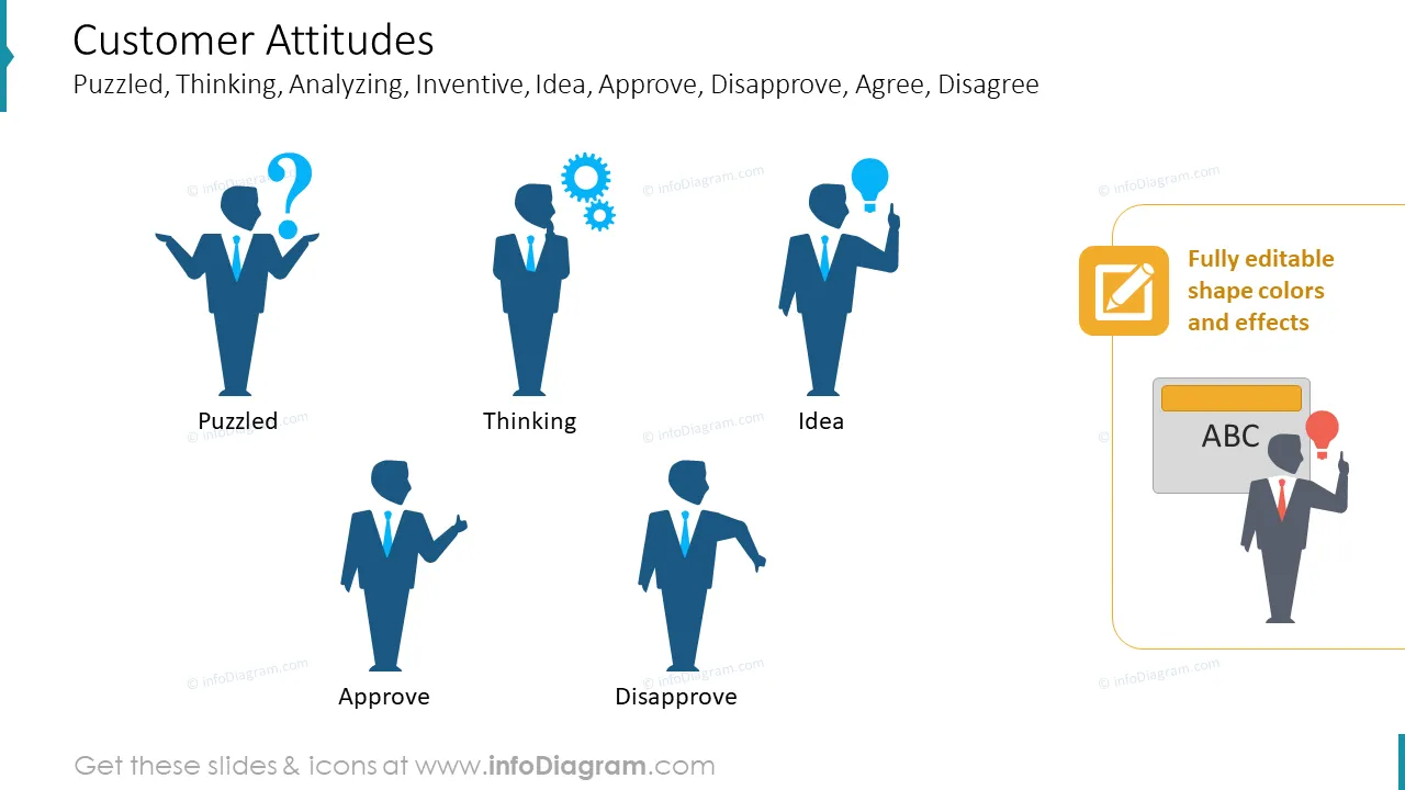 Customer Profile People Silhouettes (PPT icons clipart) preview 3