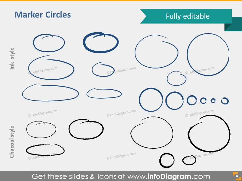 Handwritten Markers for Highlighting (PPT icons) preview 3