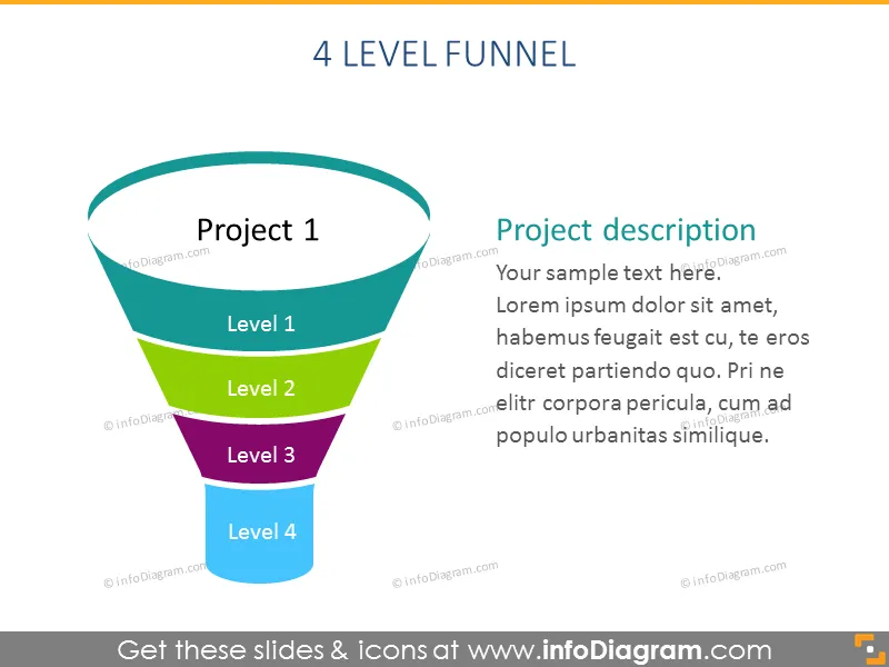 Diagramme de pipeline d'infographies (formes PPT) preview 3