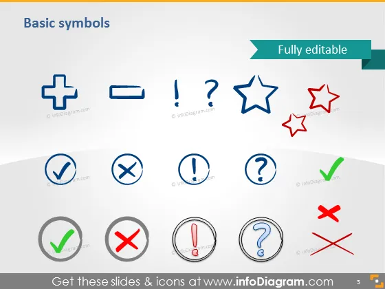 Handwritten Symbols - Ink style (PPT icons & clipart) preview 3