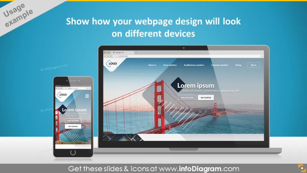 Screen Displays for Website and App Presentation (PPT icons) preview 3