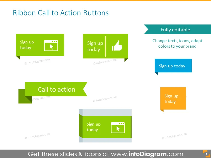  Call to Action Buttons (PPT graphics) preview 3