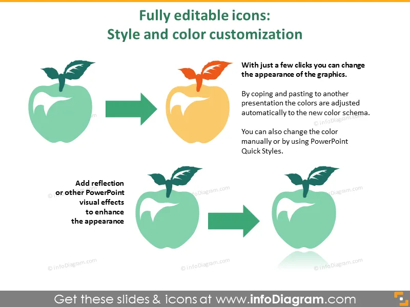 Icônes de fruits, légumes, cultures, agriculture (clipart plat PPT) preview 3