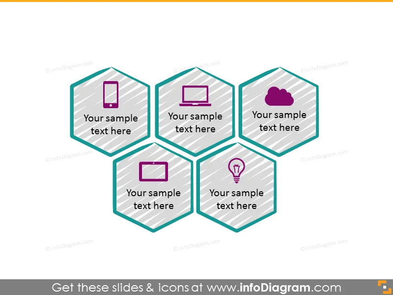 Hand Drawn Scribbled Infographics diagrams and symbols (PPT shapes) preview 3