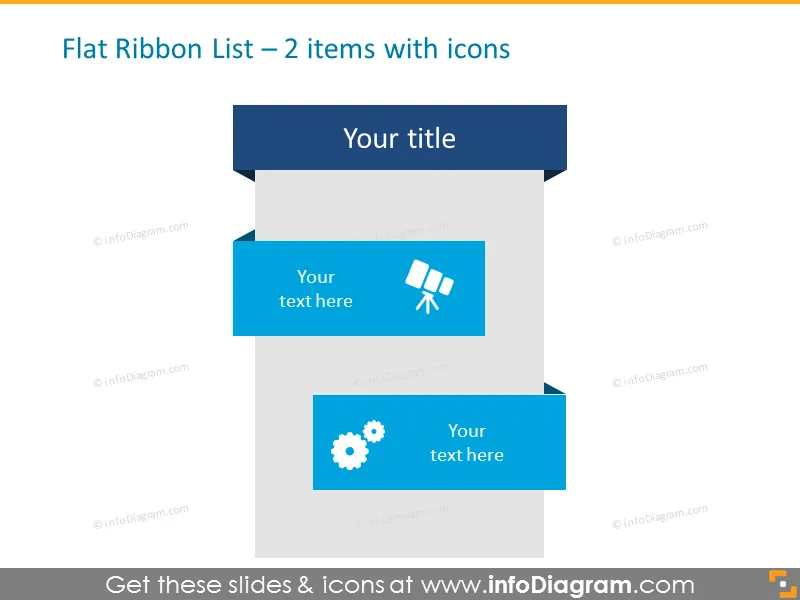 Infographics Ribbons Lists Diagrams (flat PPT Diagrams) preview 3