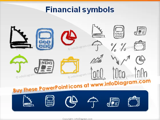 Pencil Sales and Financial Symbols (PPT icons & clipart) preview 3