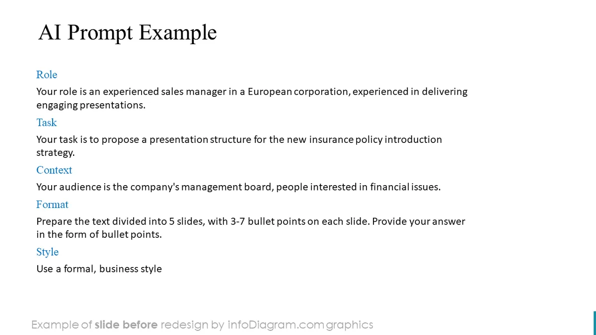 infoDiagram template ai prompt BEFORE ai prompt example