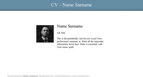 cv name and surname section slide before infodiagram redesign for powerpoint