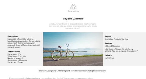 bike product onepager before redesign ppt