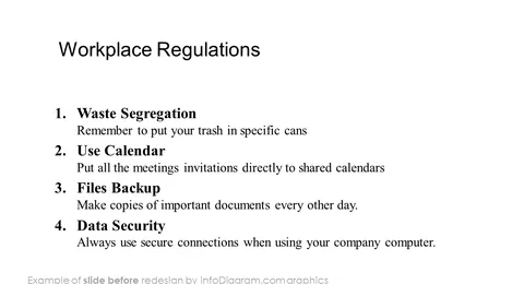 before redesign work place rules traffic sign ppt graphics